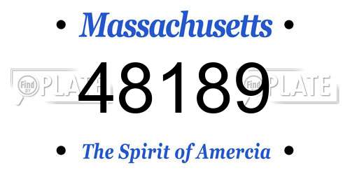 48189 Massachusetts License Plate