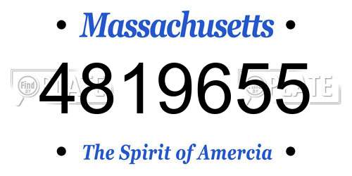 4819655 Massachusetts License Plate