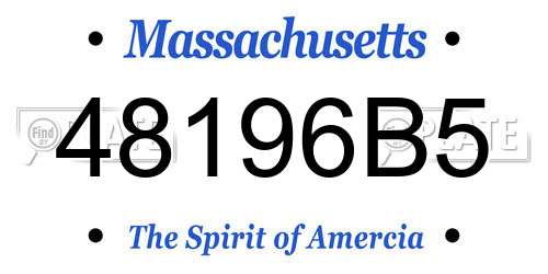 48196B5 Massachusetts License Plate