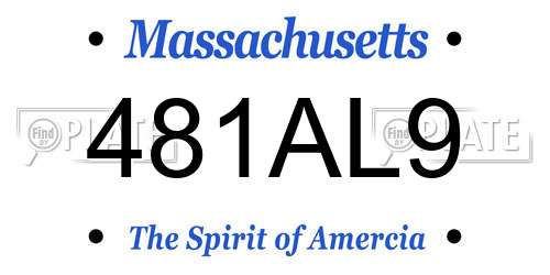 481AL9 Massachusetts License Plate