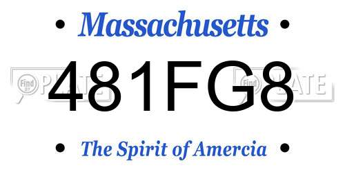 481FG8 Massachusetts License Plate
