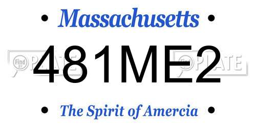 481ME2 Massachusetts License Plate