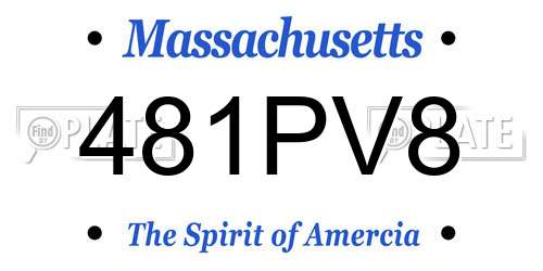 481PV8 Massachusetts License Plate