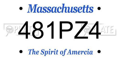 481PZ4 Massachusetts License Plate