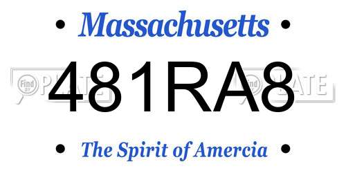 481RA8 Massachusetts License Plate