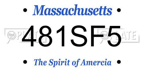 481SF5 Massachusetts License Plate