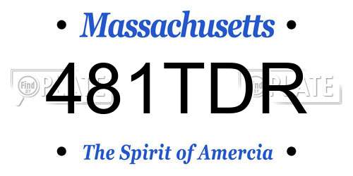 481TDR Massachusetts License Plate