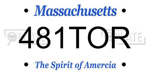 481TOR Massachusetts License Plate