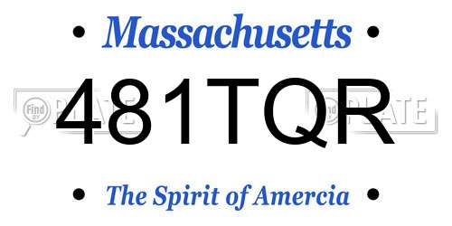 481TQR Massachusetts License Plate
