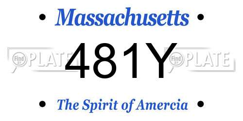 481Y Massachusetts License Plate
