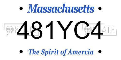 481YC4 Massachusetts License Plate
