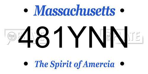 481YNN Massachusetts License Plate