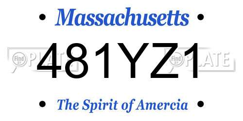 481YZ1 Massachusetts License Plate