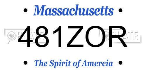 481ZOR Massachusetts License Plate