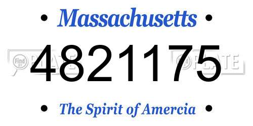 4821175 Massachusetts License Plate