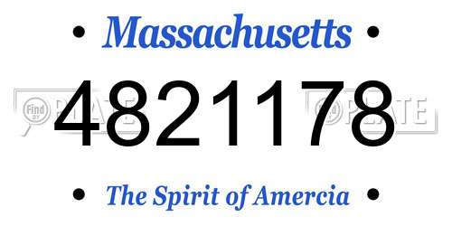 4821178 Massachusetts License Plate