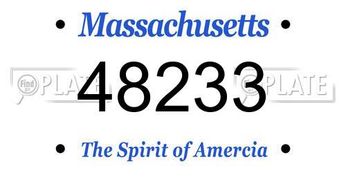 48233 Massachusetts License Plate