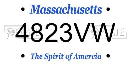 4823VW Massachusetts License Plate