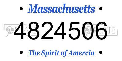 4824506 Massachusetts License Plate
