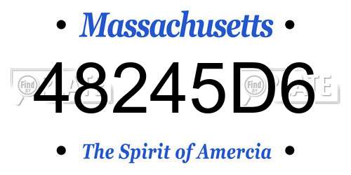 48245D6 Massachusetts License Plate
