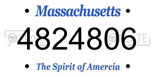 4824806 Massachusetts License Plate