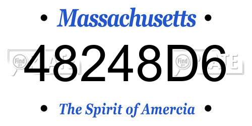 48248D6 Massachusetts License Plate