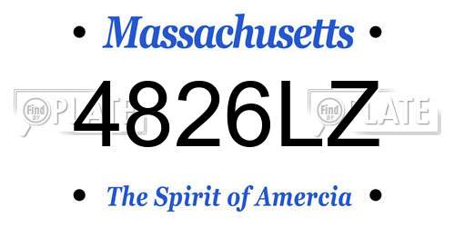 4826LZ Massachusetts License Plate
