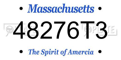48276T3 Massachusetts License Plate