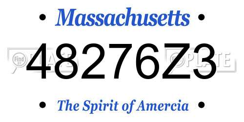 48276Z3 Massachusetts License Plate