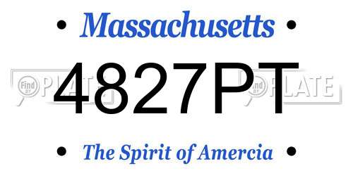 4827PT Massachusetts License Plate