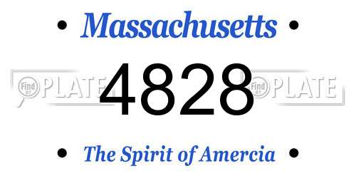 4828 Massachusetts License Plate