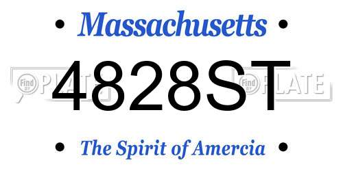 4828ST Massachusetts License Plate