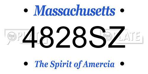 4828SZ Massachusetts License Plate