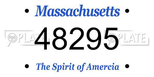 48295 Massachusetts License Plate