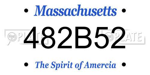 482B52 Massachusetts License Plate