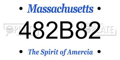 482B82 Massachusetts License Plate