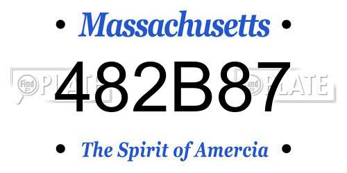 482B87 Massachusetts License Plate