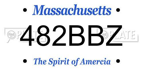 482BBZ Massachusetts License Plate