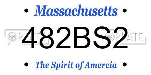 482BS2 Massachusetts License Plate