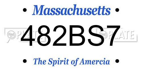 482BS7 Massachusetts License Plate