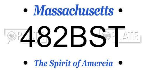 482BST Massachusetts License Plate