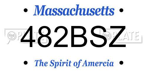 482BSZ Massachusetts License Plate