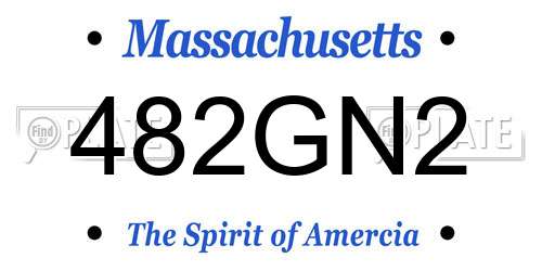 482GN2 Massachusetts License Plate