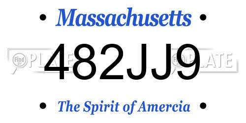 482JJ9 Massachusetts License Plate