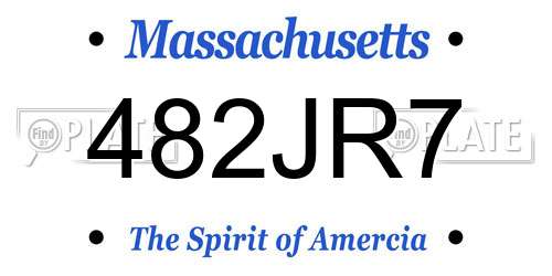 482JR7 Massachusetts License Plate