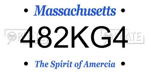 482KG4 Massachusetts License Plate