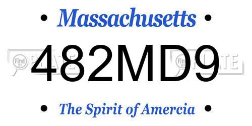 482MD9 Massachusetts License Plate