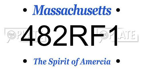 482RF1 Massachusetts License Plate