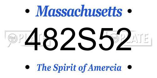 482S52 Massachusetts License Plate