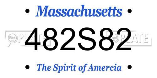 482S82 Massachusetts License Plate